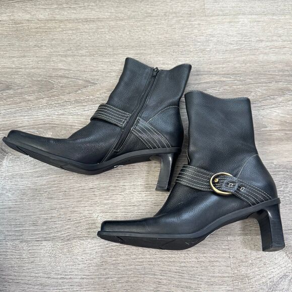 RARE Eitenne Aigner 90s Jumper black soft leather Booties size 8M - Picture 1 of 10